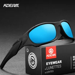 KDEAM New Sports Polarized Sunglasses Men Women Curve Cutting Frame Stress-Resistant Lens Night Vision Glasses Colorful Goggles