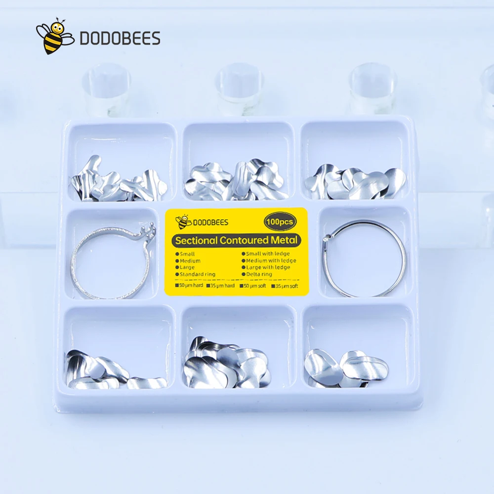 Dental section contour system, metal segment matrix, dental resin clamping and separation ring instrument, 100 pieces set