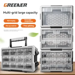 Plastic Parts Toolbox Multi-grid Drawer Professional Tool Box Organizer Accessories for Mechanics Suitcase Screws Accessories