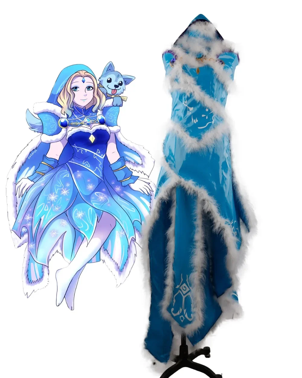 Custom Made Dota 2 Crystal Maiden Dress Cosplay Costume Custom Made