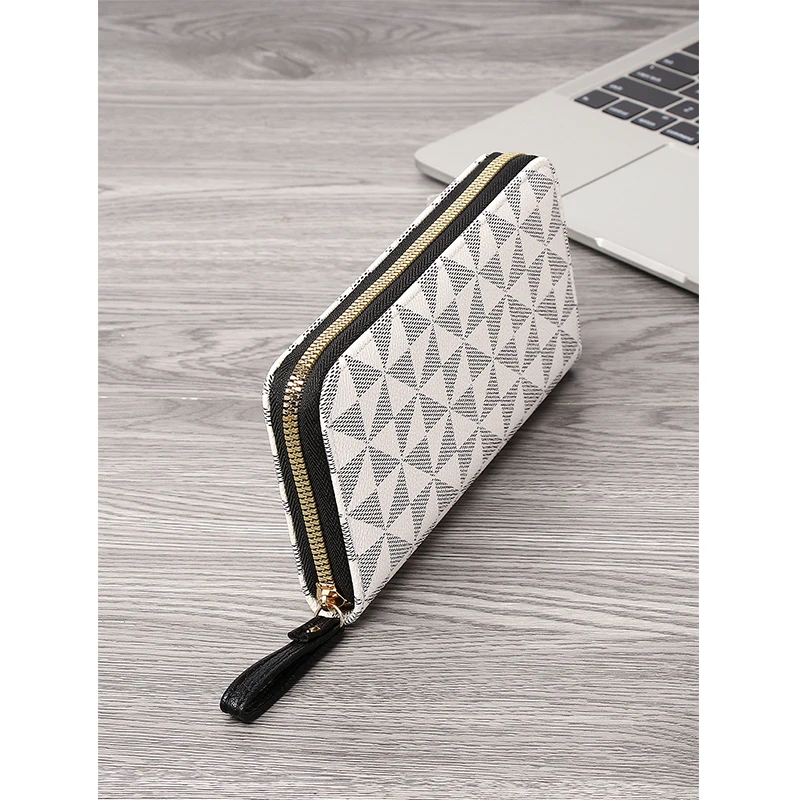 محفظة بسحاب طويلة مطبوعة للنساء ، سعة كبيرة ، حقيبة مخلب محمولة خفيفة الوزن ، على الطراز الكوري ، جديدة #4