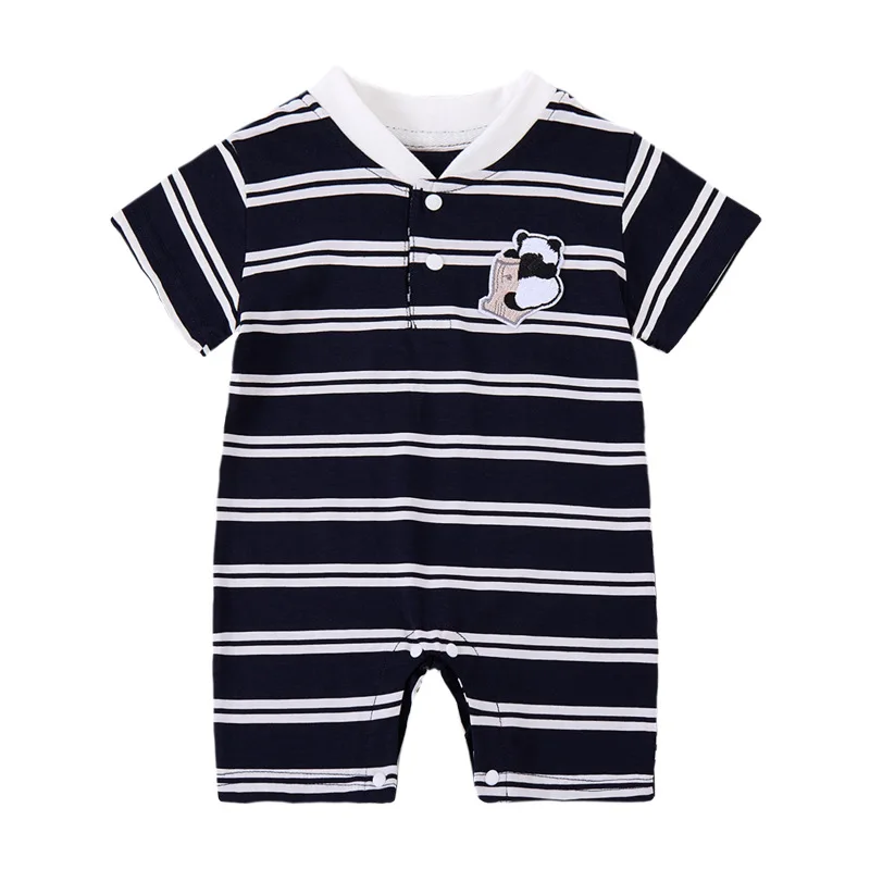 

Baby onesie summer short-sleeved gentleman striped Romper newborn clothes summer thin boys' baby outfits
