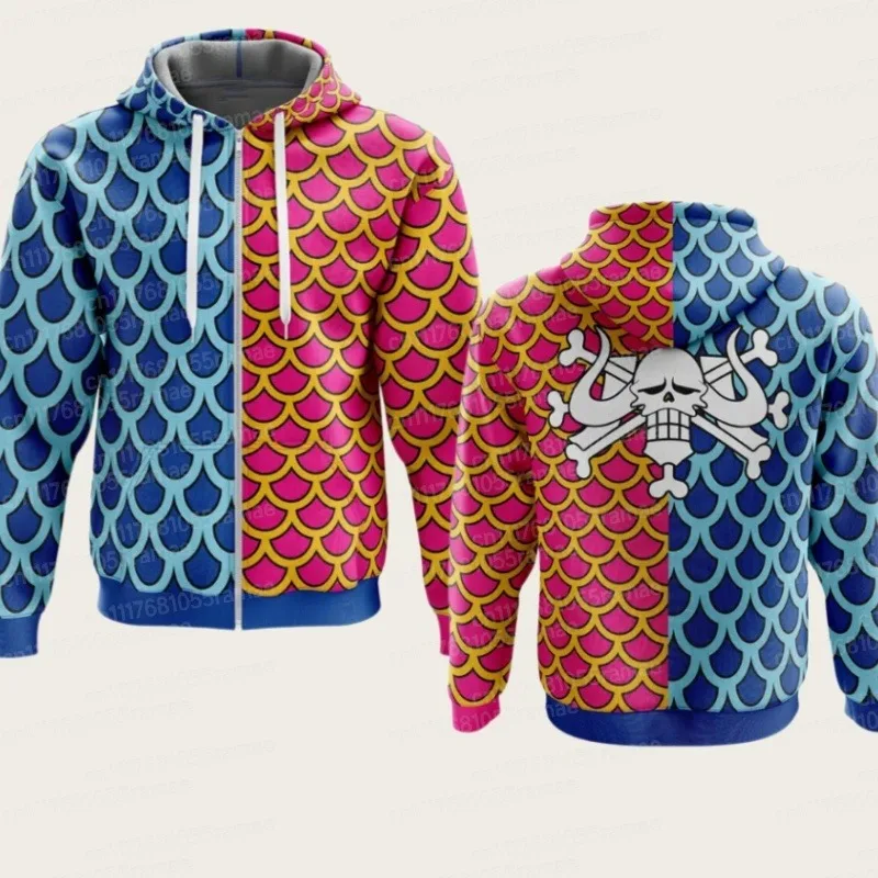 One Piece Trafalgar Law 3D Digital Cartoon Print Logo Anime Cosplay Clothes Hoodie Warm Sweater Jacket Peripheral