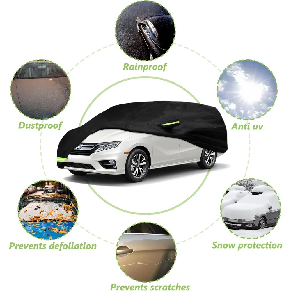 Водонепроницаемый автомобильный чехол на заказ для Honda Odyssey Minivan 2005-2024 гг., 100% водонепроницаемый с ветровым ремнем, однослойная защита