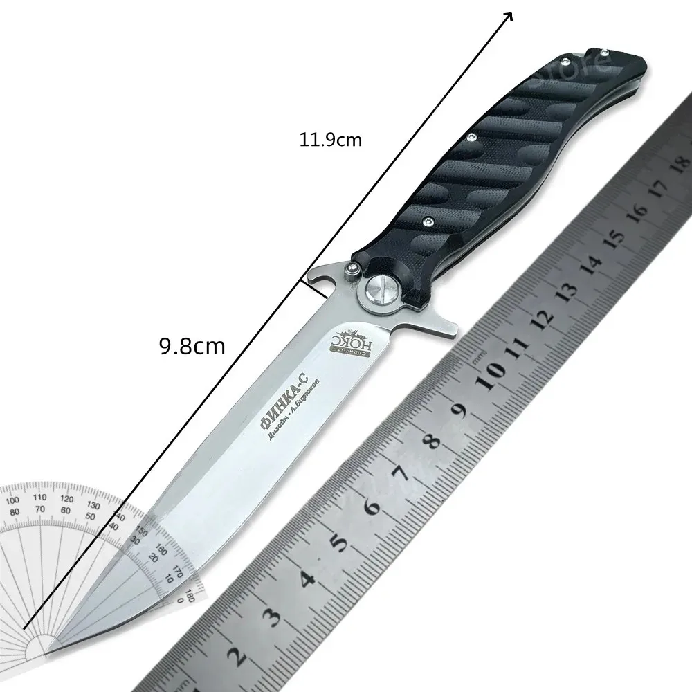 HOCK Russian Folding Knife D2 Blade G10 Handle Tactical Knife Outdoor EDC Adventure Survival Hunting Cutting Camping Tool