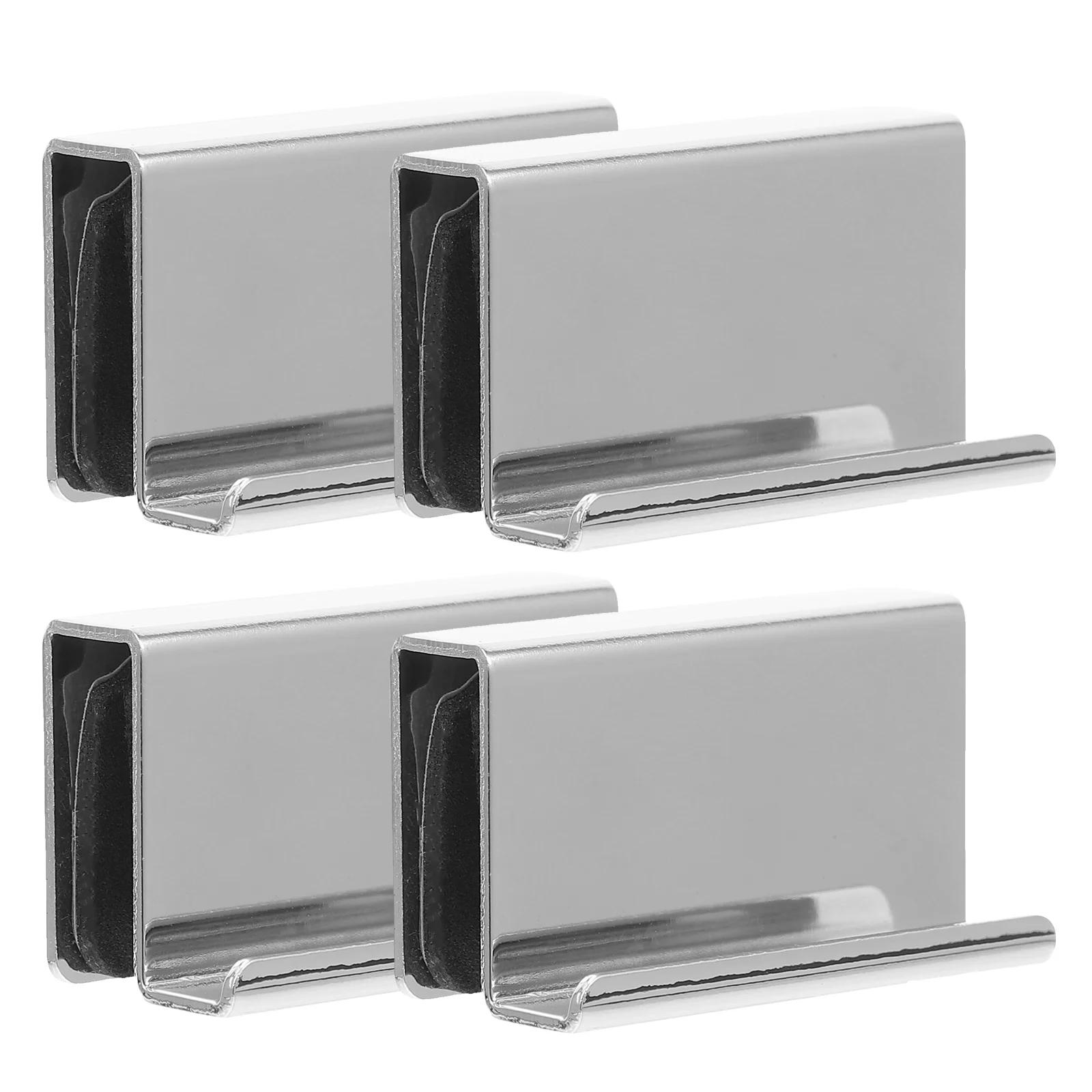 

4pcs Glass Door Handle Silver Clip Cabinet Replacement Pulls for 4-6mm Glass Acrylic Doors Hardware Accessories