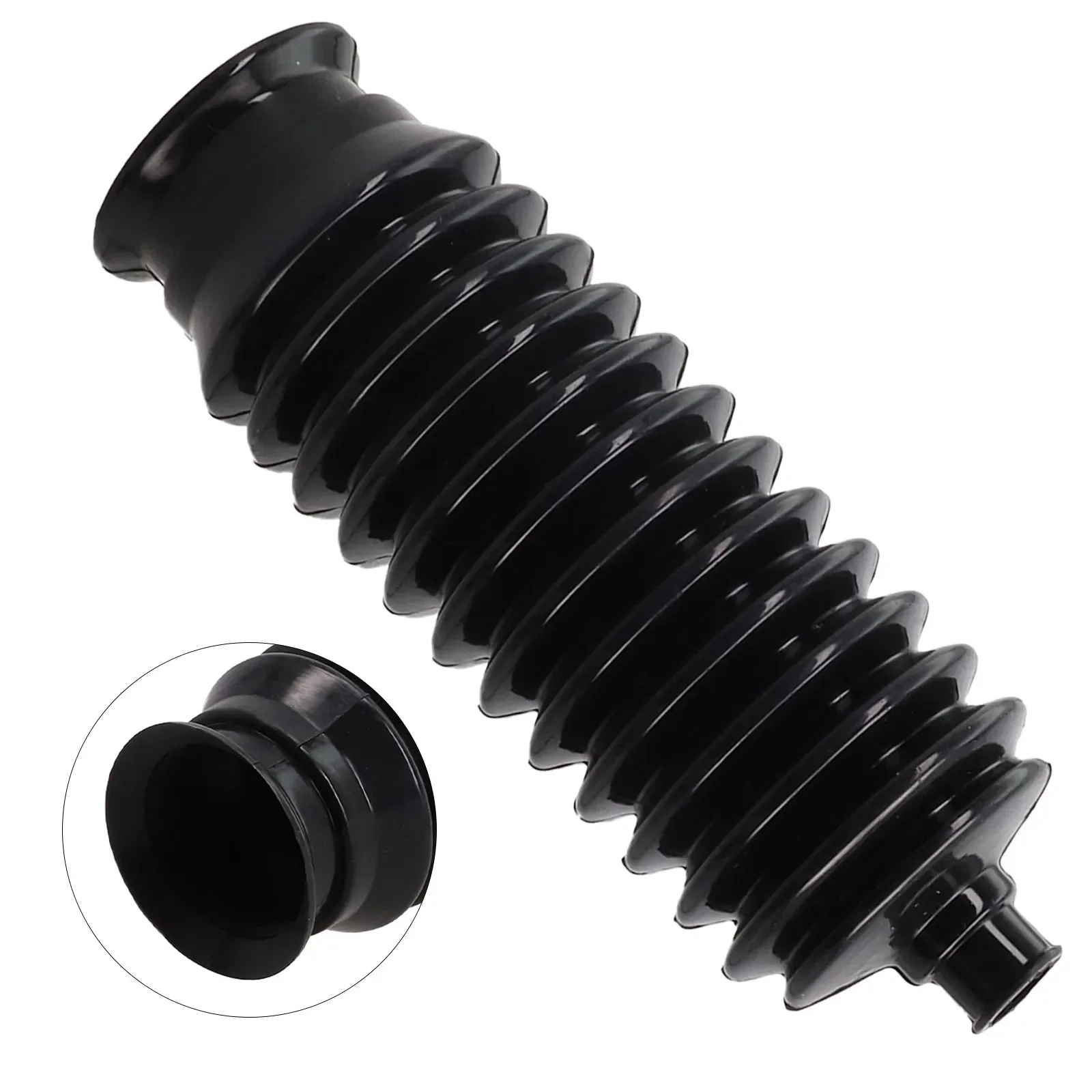 Car Silicone Steering Rack And Pinion Bellows Boot With 2Pcs Clamps Left And Right Kit Black Replacement Accessories