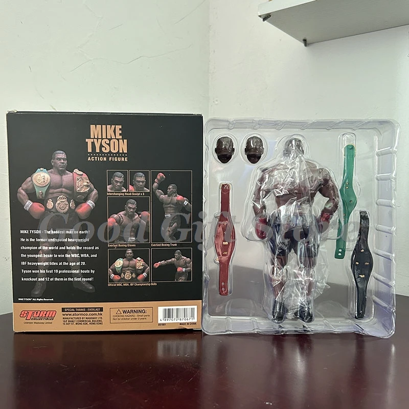 18 سنتيمتر العاصفة علي عمل الشكل البلاستيكية جمع 3 رئيس الوجه العاصفة لعبة الملاكمة الملاكم بطل مايك تايسون تمثال الحلي نموذج اللعب