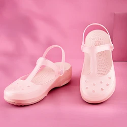 2024 New Women's Sandals Summer Transparent Baotou Hole Shoes Nurse Shoes Beach Shoes Jelly Sandals and Slippers Mules