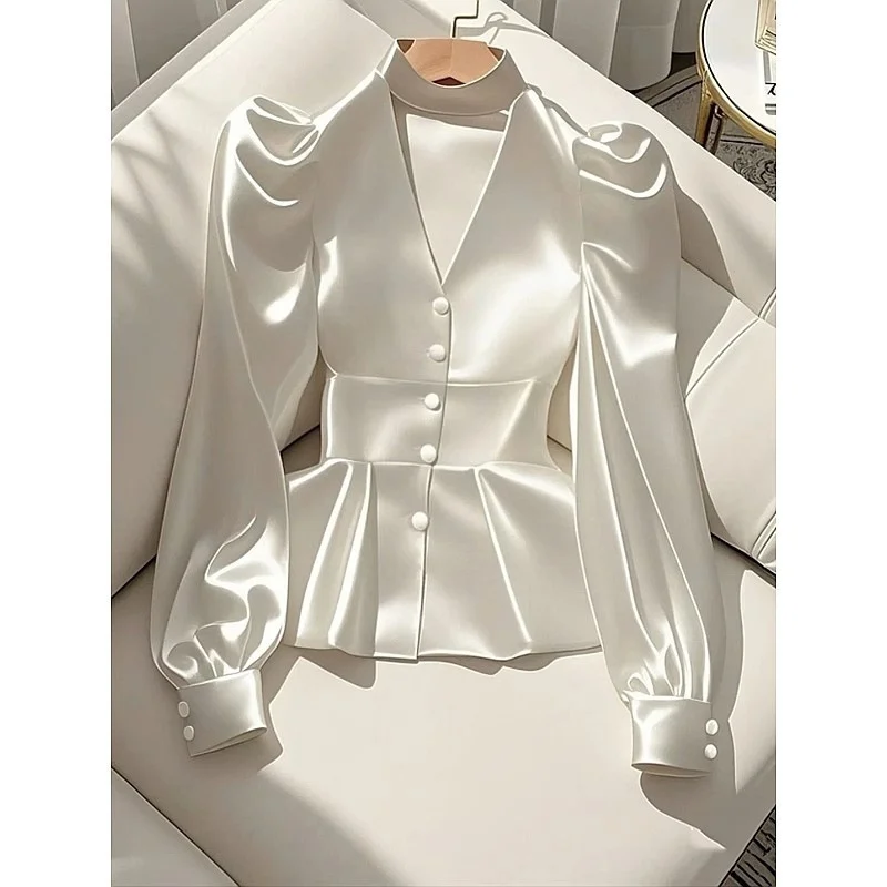 

Korean Women Shirts 2025 New Spring Summer Fashion Office Lady Long Sleeve Shirts Female All-match Blouse Ladies Trend Tops