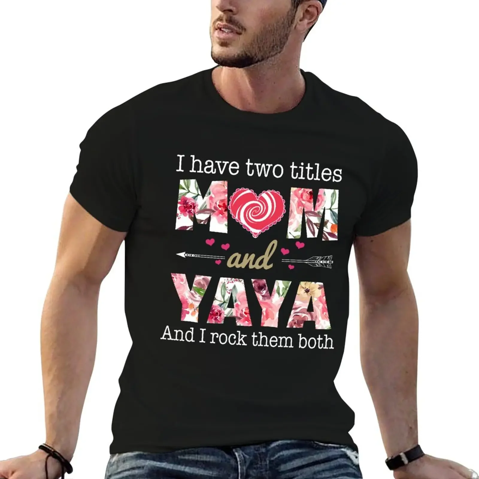 

I Have Two Titles Mom and YaYa T-Shirt custom shirt sweat anime figures blue archive mens graphic t-shirts