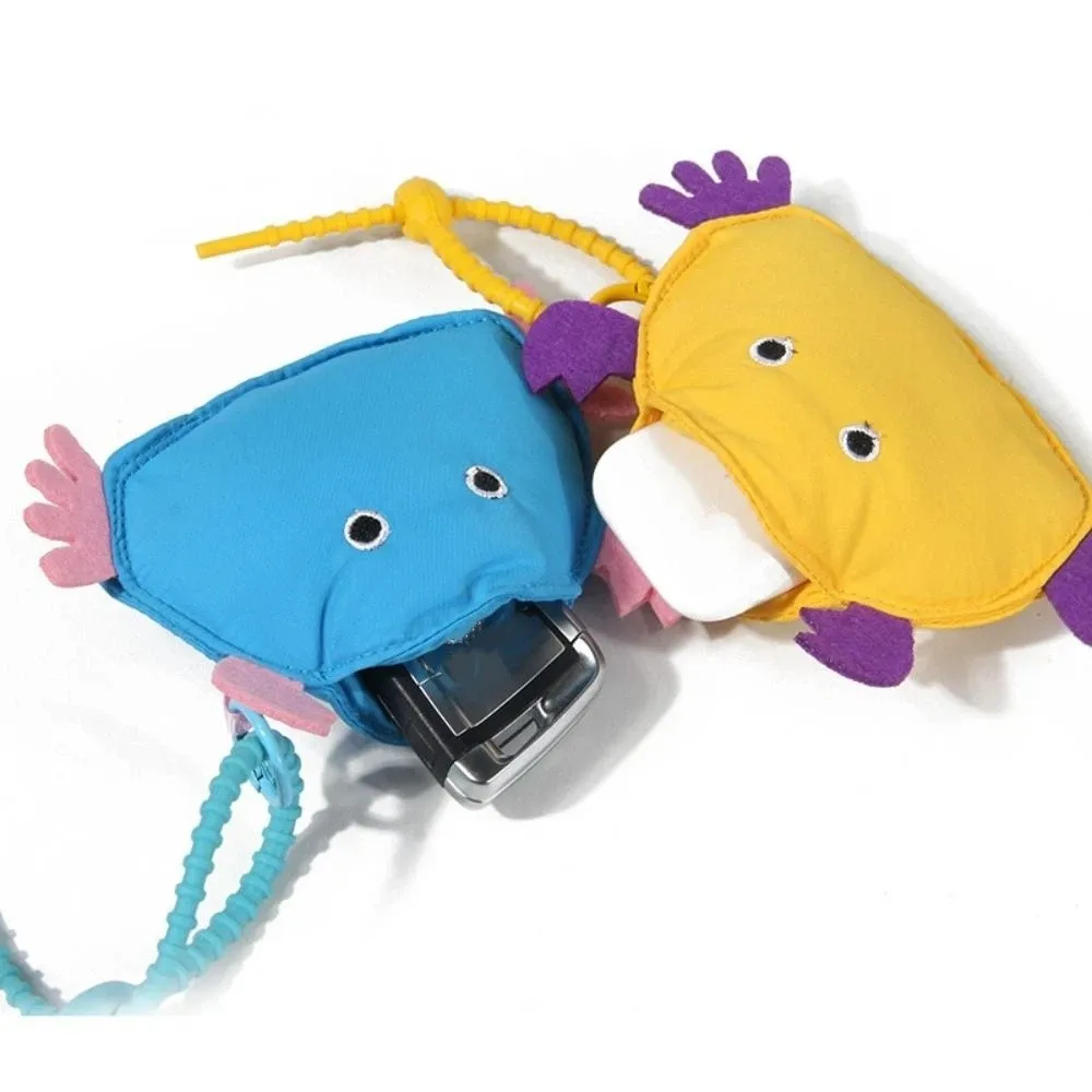 Soft Material Crab Shaped Storage Pouch Hanging Clasp Compact Mini Size Mini Coin Purse Playful Appearance Zipper Pouch