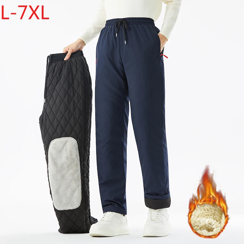 

Мужские брюки-карго L-7XL, утепленные флисом, большие размеры, зимние, черные, утолщенные, для активного отдыха