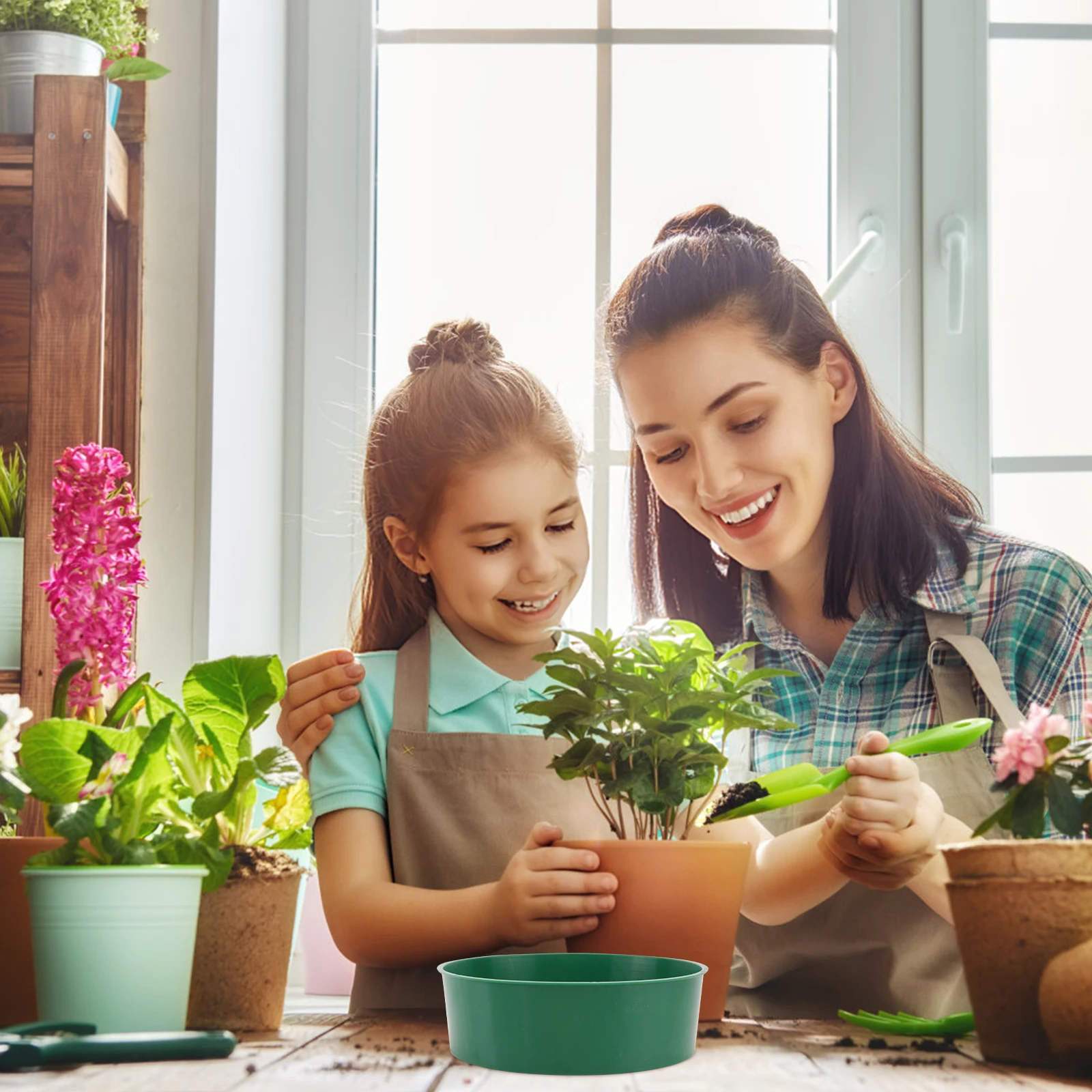 5 Buah Saringan Jaring Plastik Ringan Tahan Lama Alat Berkebun Saringan Filter Tanah Aksesori Penanaman Dapat Digunakan Kembali Warna Hijau