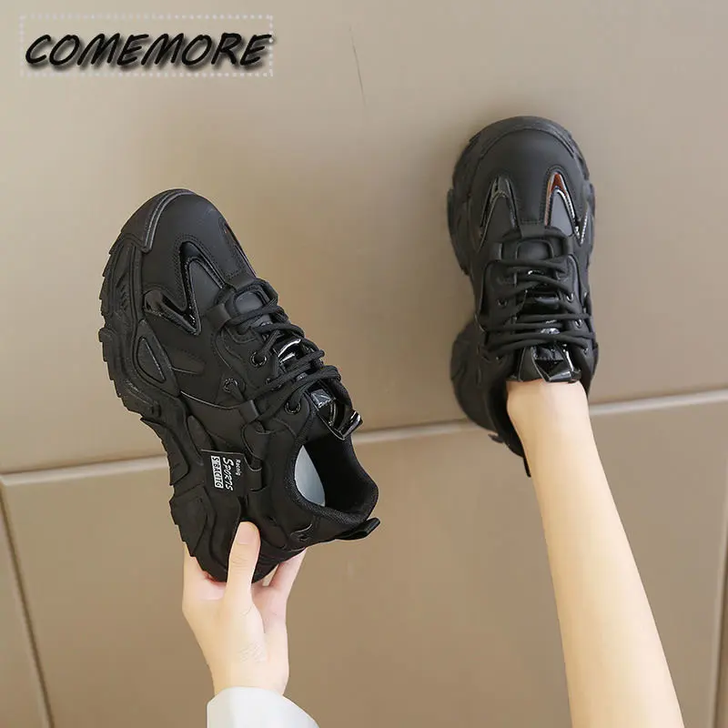 Vulcanized Shoes Women\'s Spring Autumn 2023 Trend All-match Thick-soled White Sneakers Fashion Casual Sports Shoes Tennis Female