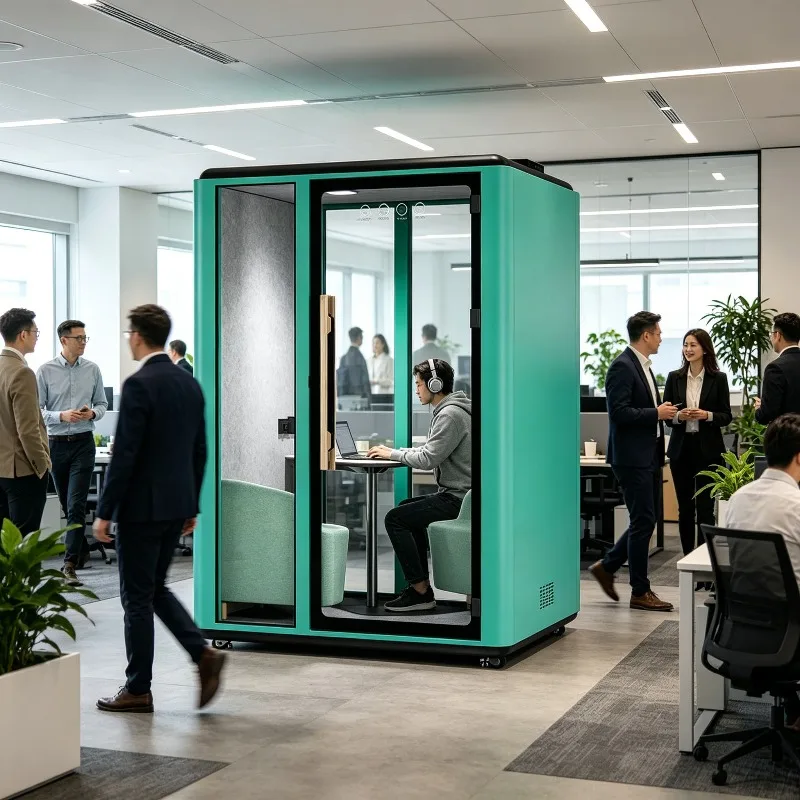 Commercial Grade Soundproof Booth for Office Privacy, Portable Meeting Pod for Calls Conference and Remote Work