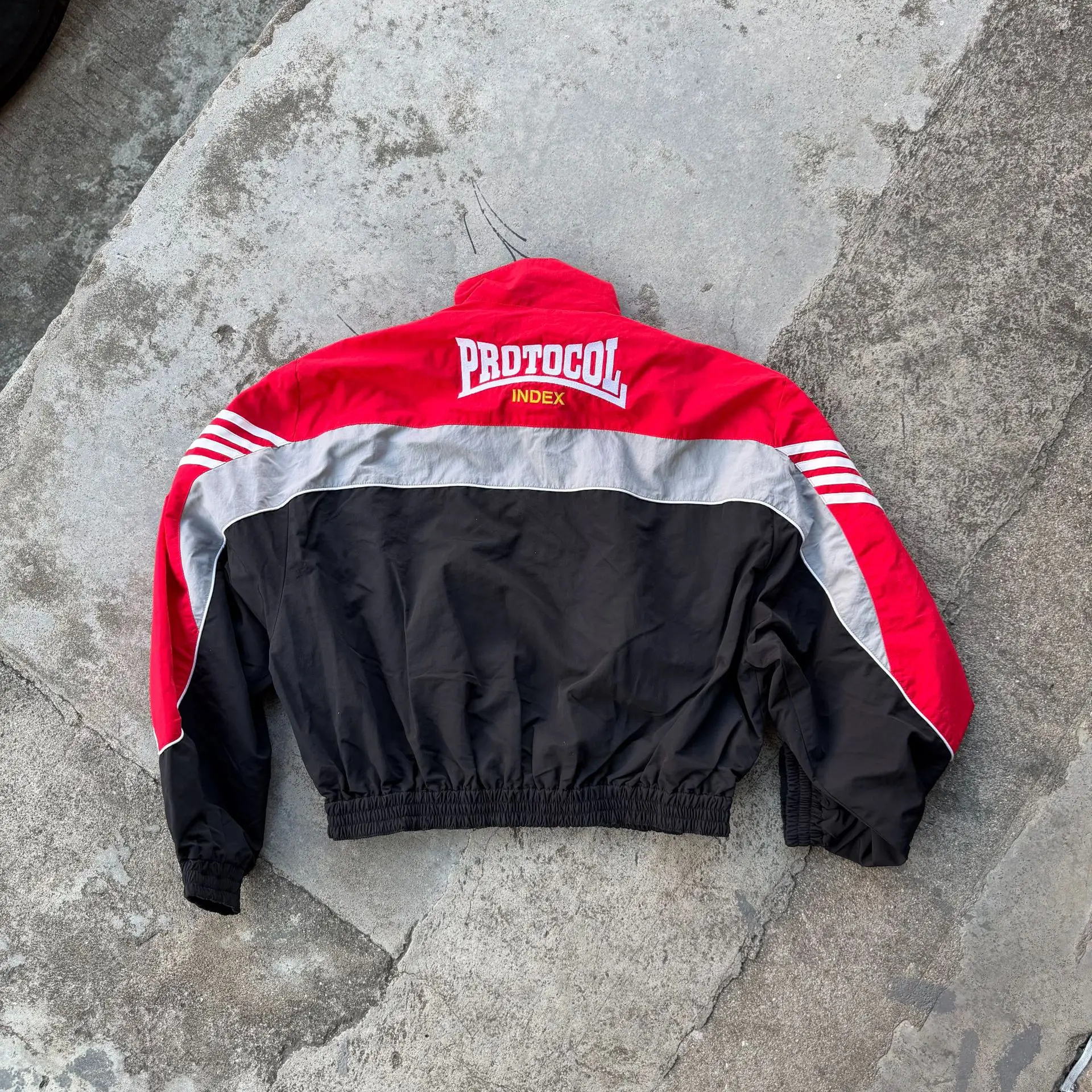 

Protocol Index 2026 Colorful Stripes Reflective Pull-On Zip Jacket