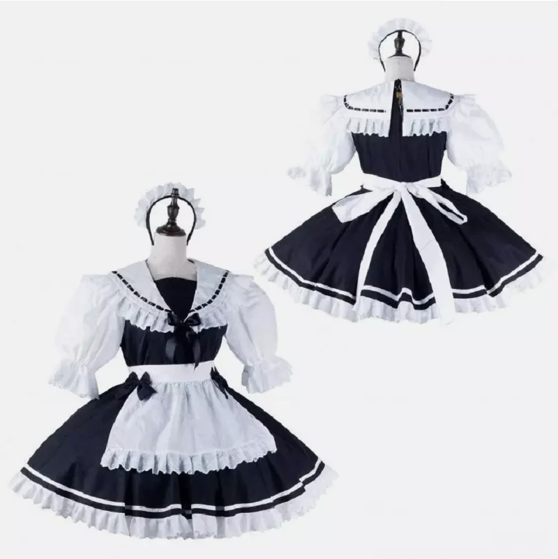 

Adult girl Sissy Maid Lockable Black Satin Dress Cosplay Costume CD/TV Tailored