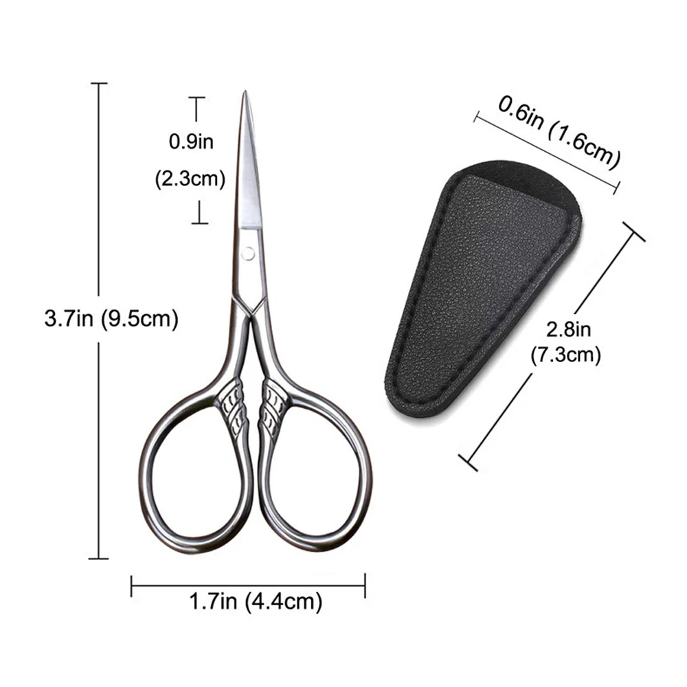 1Pcs Stainless Steel Beard Scissors Hair Shaving Small Scissors Professional Makeup Eyebrows Nose Nail Cuticle Cut Manicure Tool