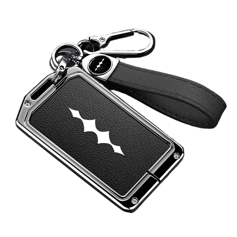 Premium Zinc Alloy Card Key Cover Case for Fang Cheng Bao 5 (2024) - Protective NFC Card Shell Key Bag Chain
