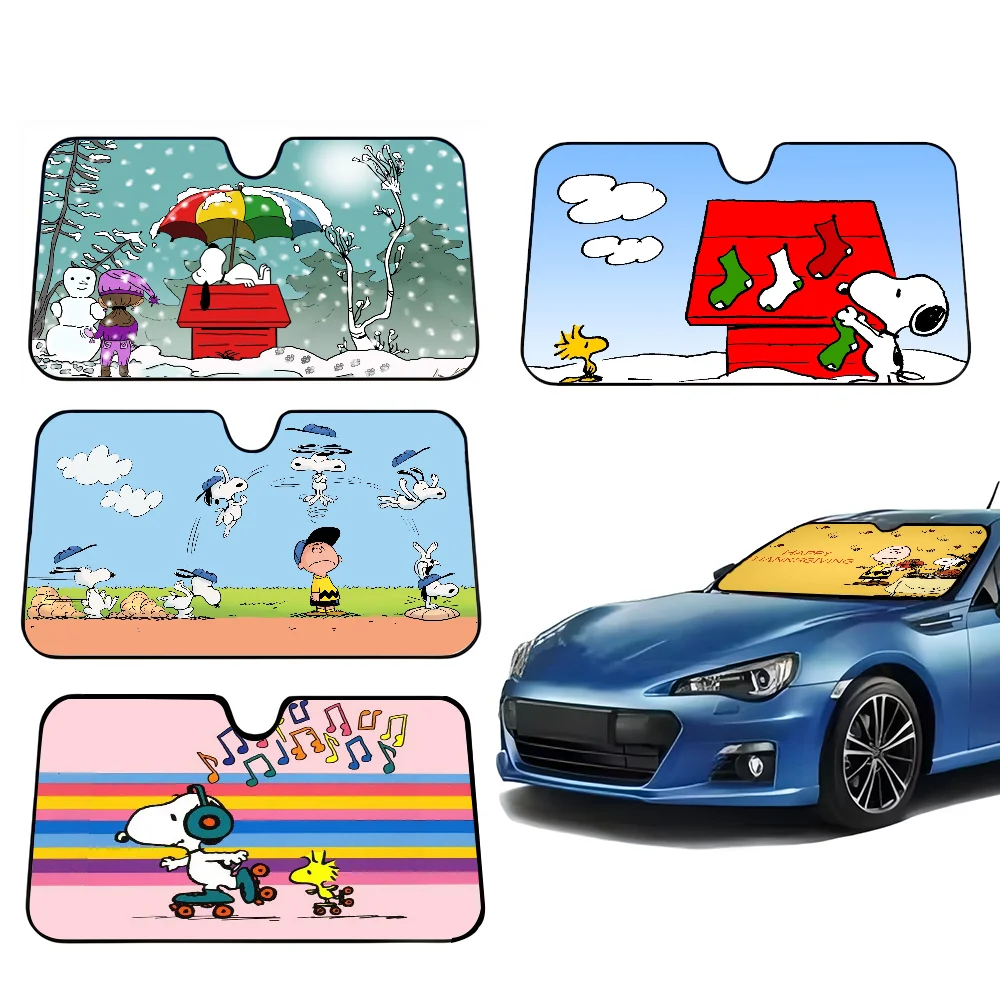 

Cartoon S-Snoopys-Dog Car Sunshade Windscreen Visor Windscreen Heat Reflector Protect Car Interior