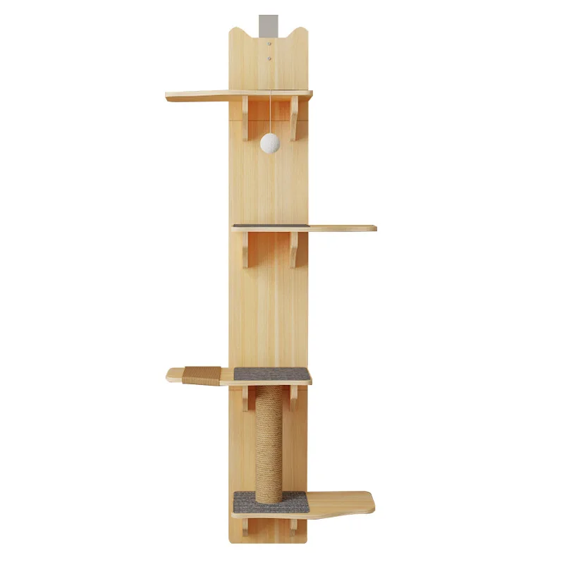 Solid wood hanging door climbing frame, cat climbing column, grinding claws do not occupy jumping platform climbing