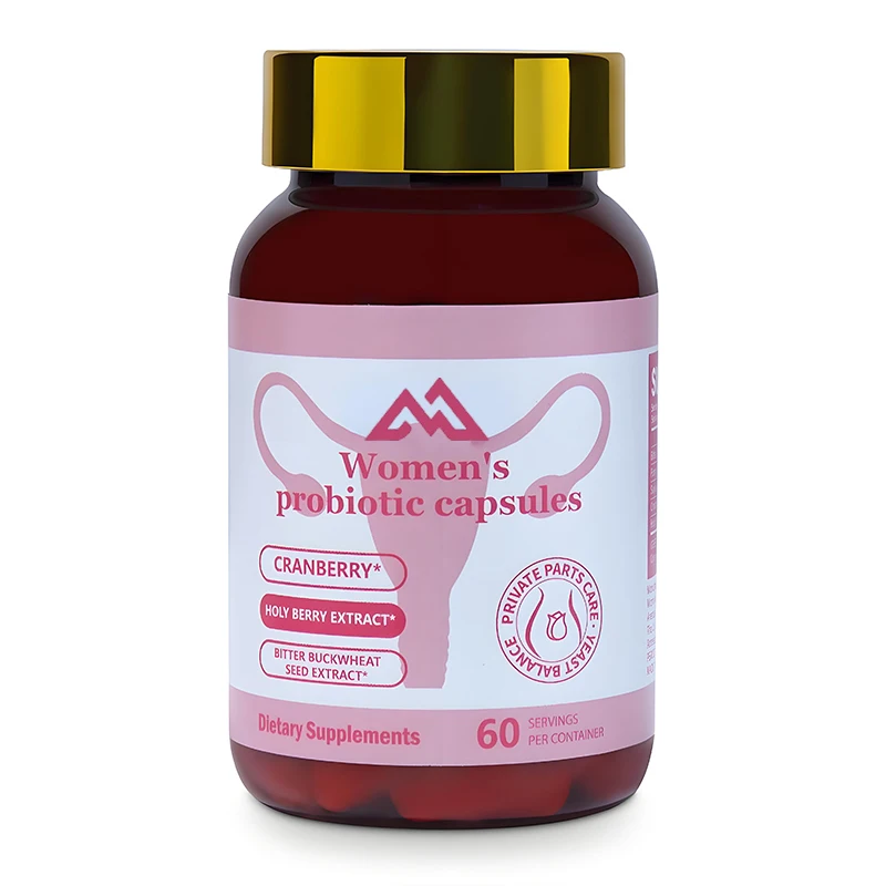 Female private probiotics for intestinal health, containing prebiotics and digestive enzymes with pH balance in 60 capsules