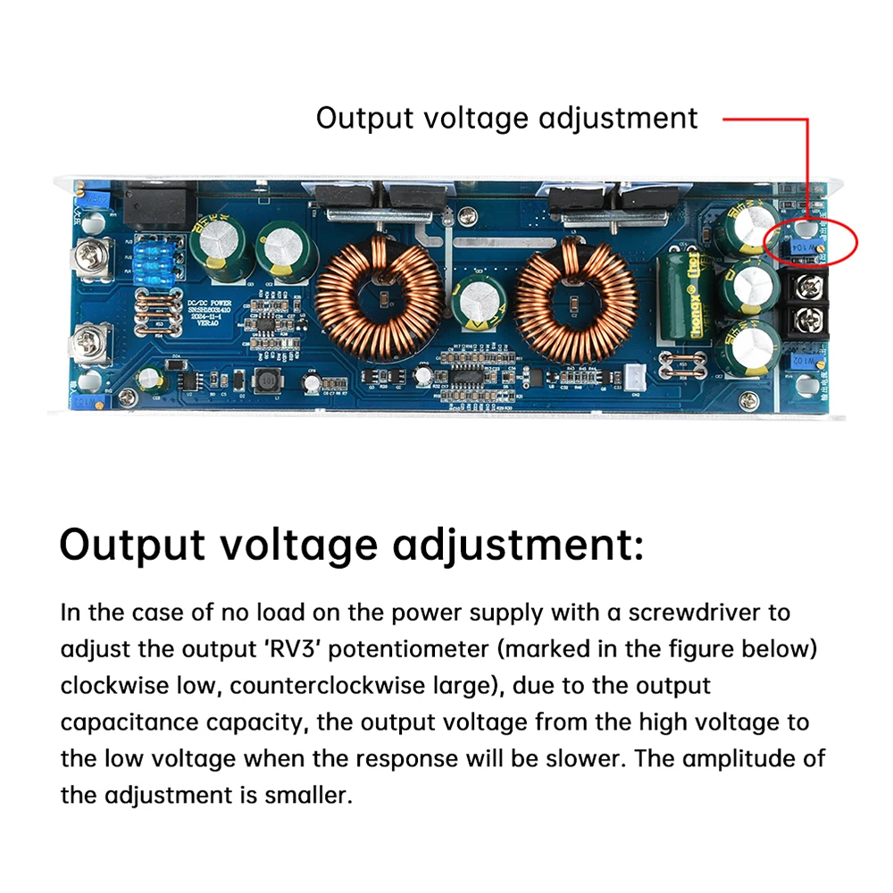 DC-DC 1000W Boost Module 10.5-75V to 12-85V Boost Constant Voltage Constant Current Adjustable Power Board with short circuit