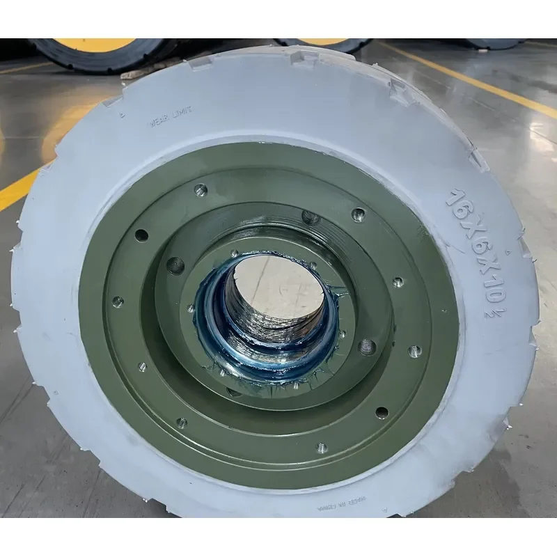 for  New 16x6x10 Seamless Solid Tire with Roller Bearings Anti Puncture  Construction Machinery