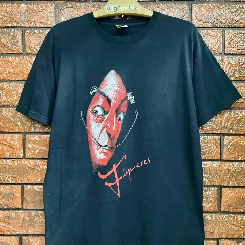 Vintage 00S Salvador Dali Figueres caricatura arte camiseta Pablo Picasso Su