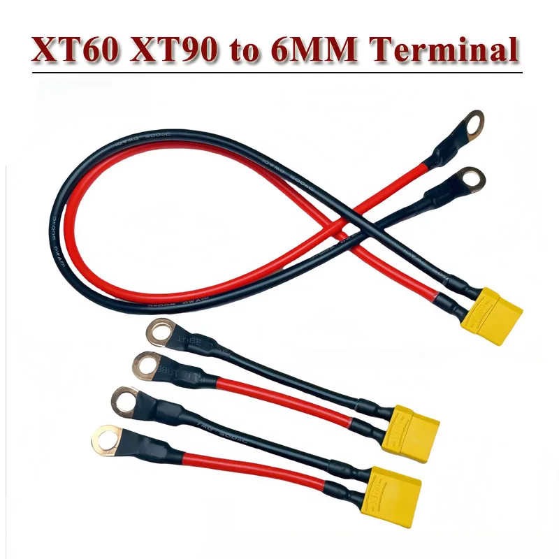 XT60 to 6MM Terminal Wire Model Aircraft Controller Connector Cable XT90 to 6MM/8MM Copper Nose Charging Wire Cord