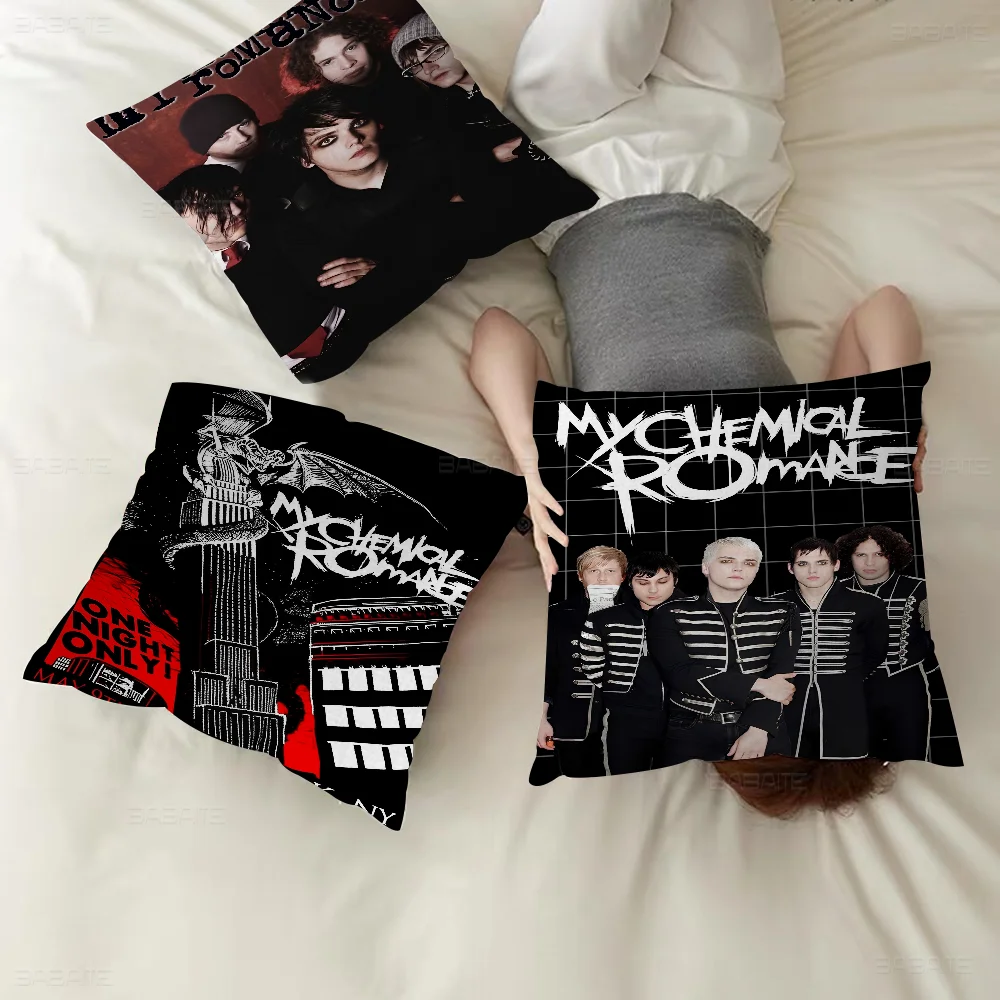 My C-Chemical Roman-ce Band Pillow Covers Cartoon Sofa Decorative Home Double-sided Printing Short Plush Cute Cushion Cover