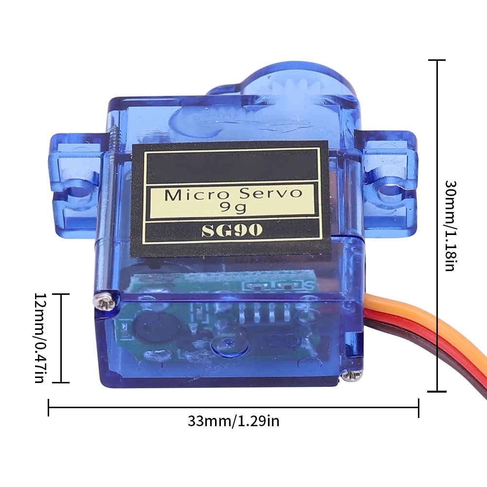 20pcs SG90 9G Micro Servo Servo Motor for RC Planes Robot Arm 180°/360° Fixed-Wing Servo Motor Control for Airplane Helicopter