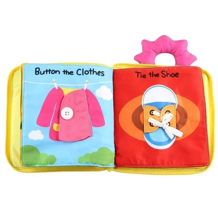 

100% safe ring Baby Flower 3D Puzzle Cloth Book Early Education Intelligence Bear Goodnight Preschool Toy birthday gift
