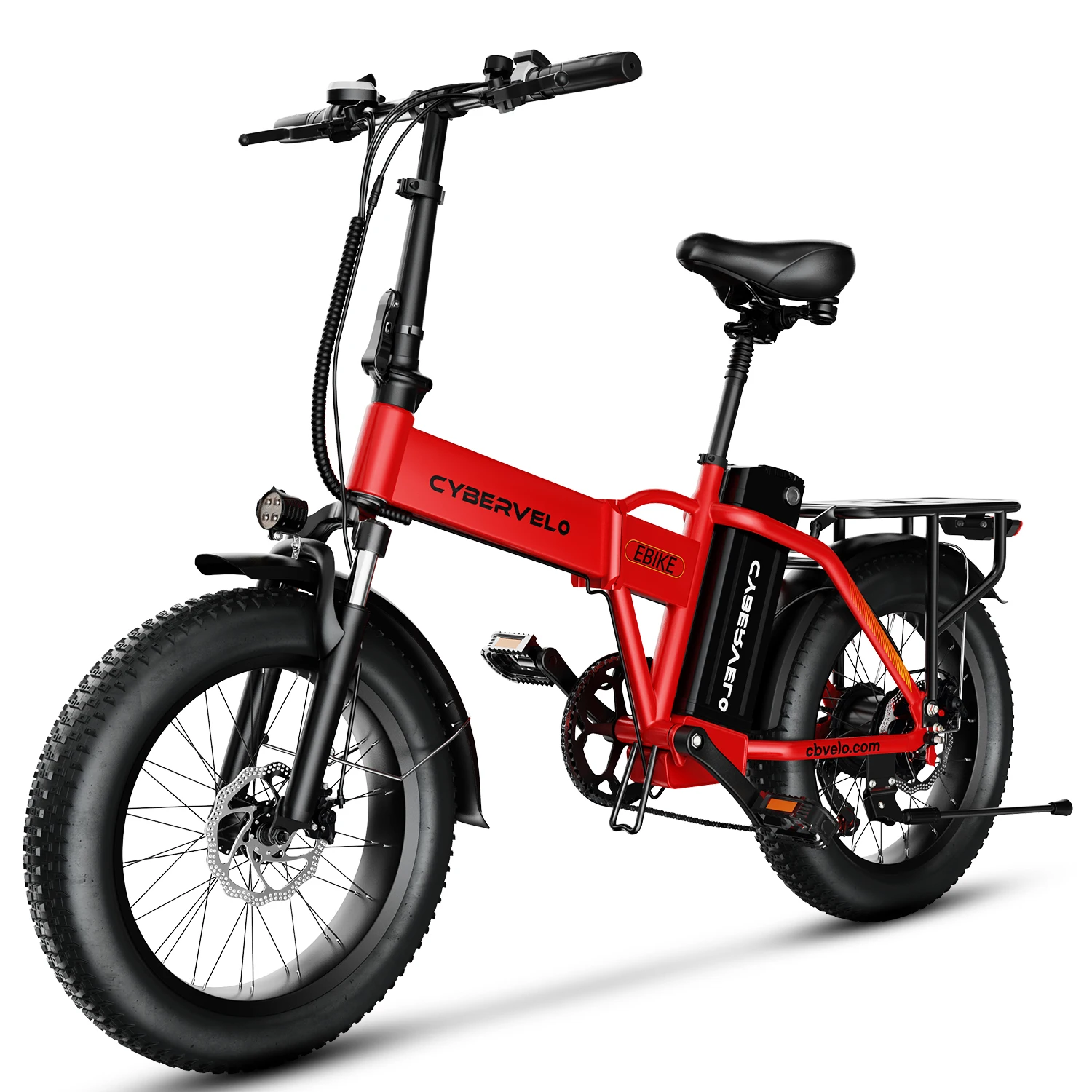 Cybervelo 1000W Peak High-speed Brushless Folding 20 Inch Fat Tire Electric Bike for Adults 48V 20.8Ah/50Ah Removable Battery 80 Miles Range Commuter E-Bicycle EK4 image 6