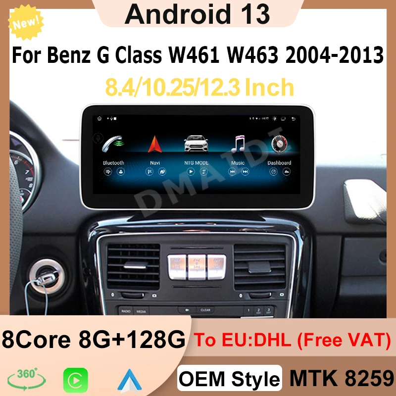 Android13 GPS Navigation MTK8259 Wireless Carplay Auto Screen Radio Multimedia Player For Mercedes Benz G-Class W461 W463 G350