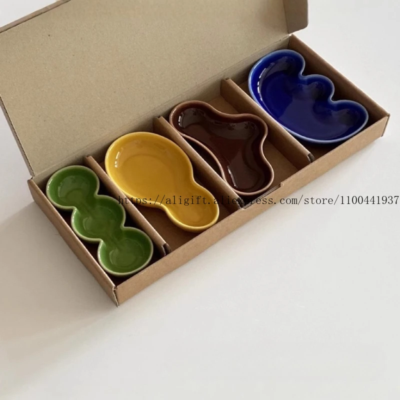 Salsa bonita de alta calidad, plato de condimentos colorido, condimento Kimchi y plato de salsa para inmersión en olla caliente