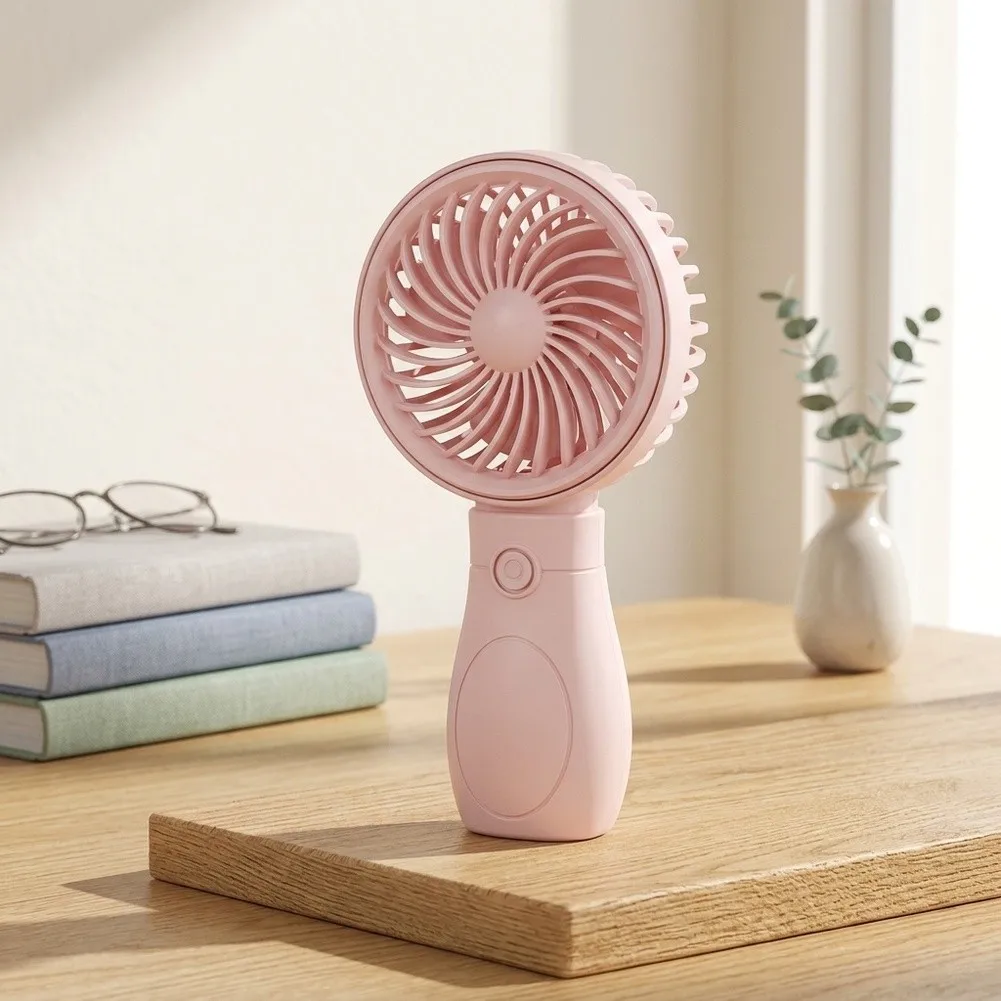 Lightweight Portable Handheld Fan USB Rechargeable for Home Office Travel School and Outdoor Use with Adjustable Airflow