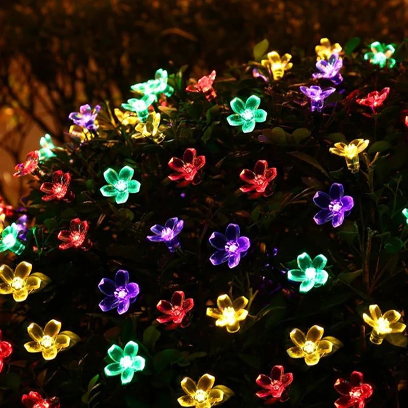 3M/5M/10M USB Battery LED String Fairy Lights Crystal Cherry Blossom Flower Festoon Christmas Wedding Party Room Garland Decor