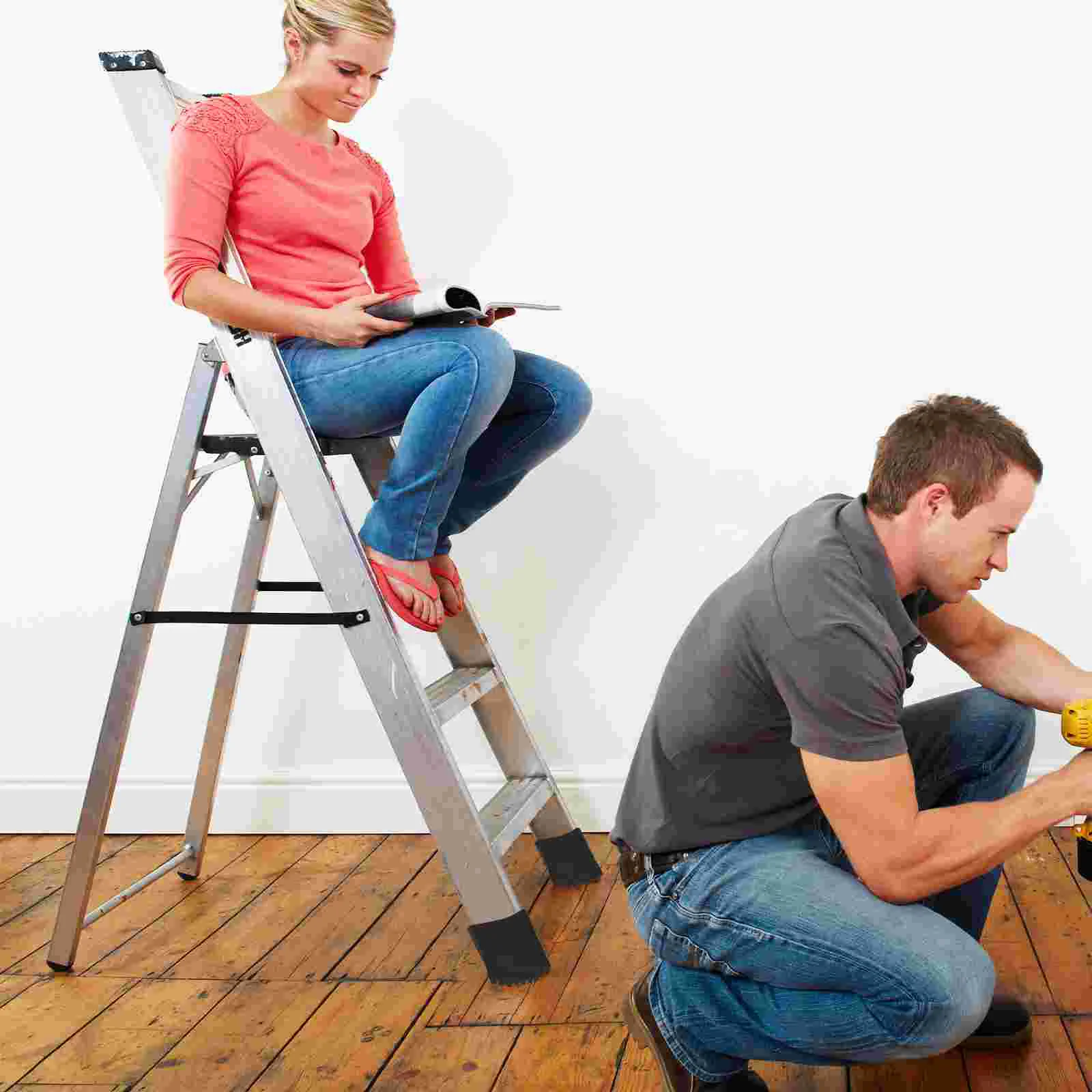 4 Pcs Ladder Feet Home Accessories Rest Mat Covers Step Pads Square Safe Rubber Butt Non-slip Accessory