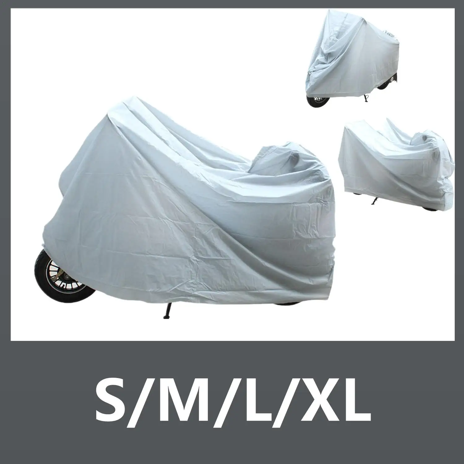 Funda protectora XL para motocicleta, cubierta impermeable para interior y exterior, lluvia, polvo, UV, protección solar, 140x240cm