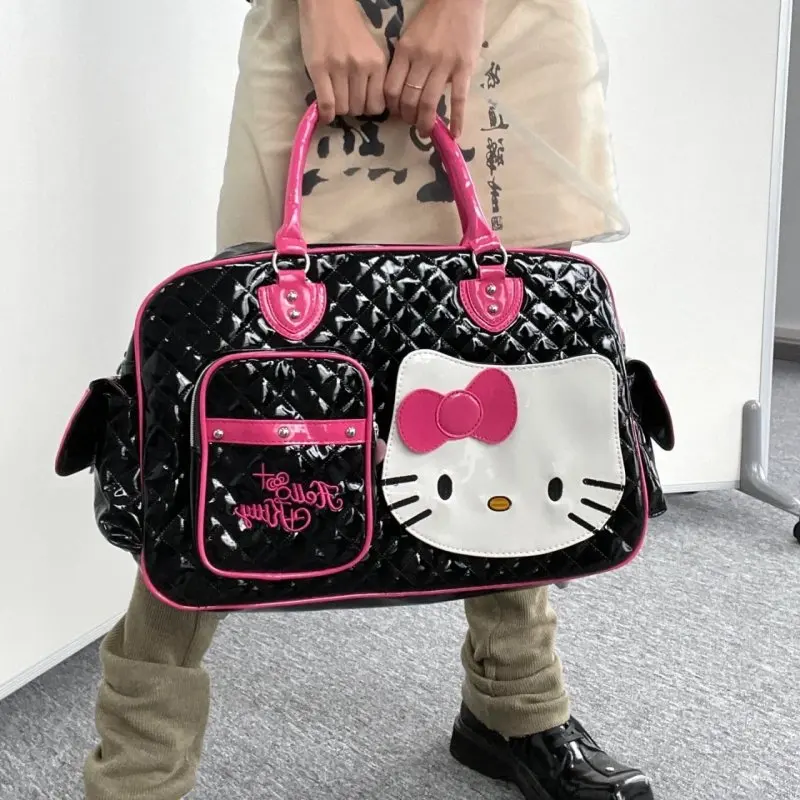 New Arrival Sanrio Hello Kitty Girl'S Shoulder Bag Cartoon Fashion Pu Waterproof Super Large Capacity Convenient Handbag Gift