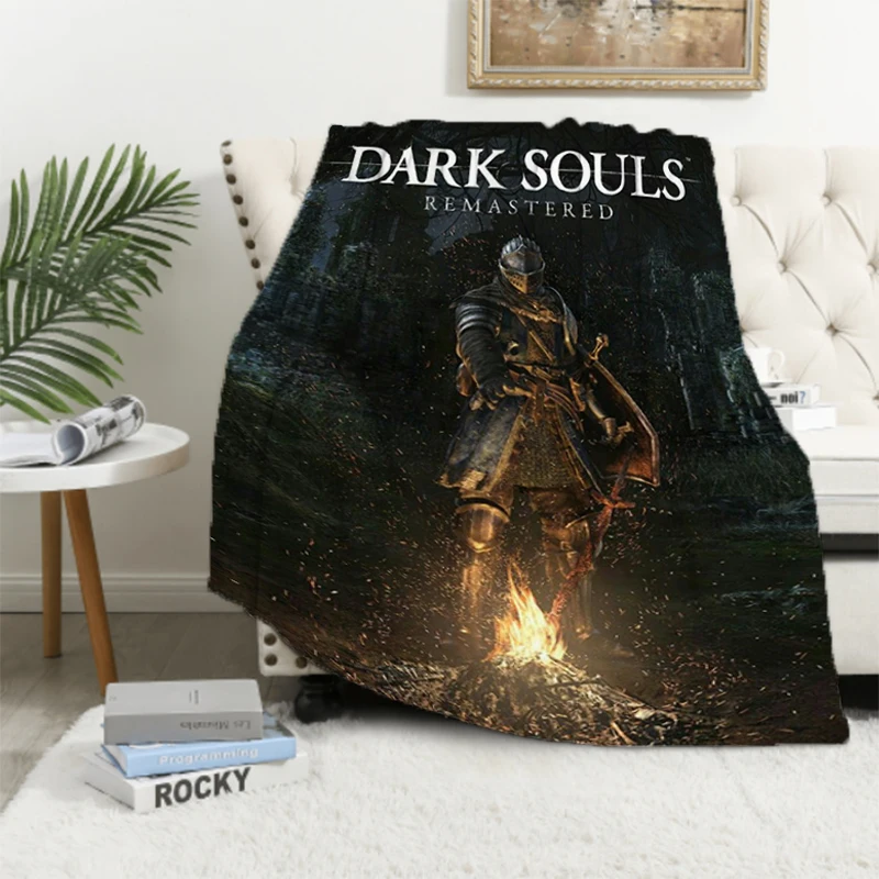 Classic Game Poster Dark Souls Retro Art Blanket Custom Fluffy Soft Blankets & Throws Microfiber Bedding King Lid Knee Sofa Bed