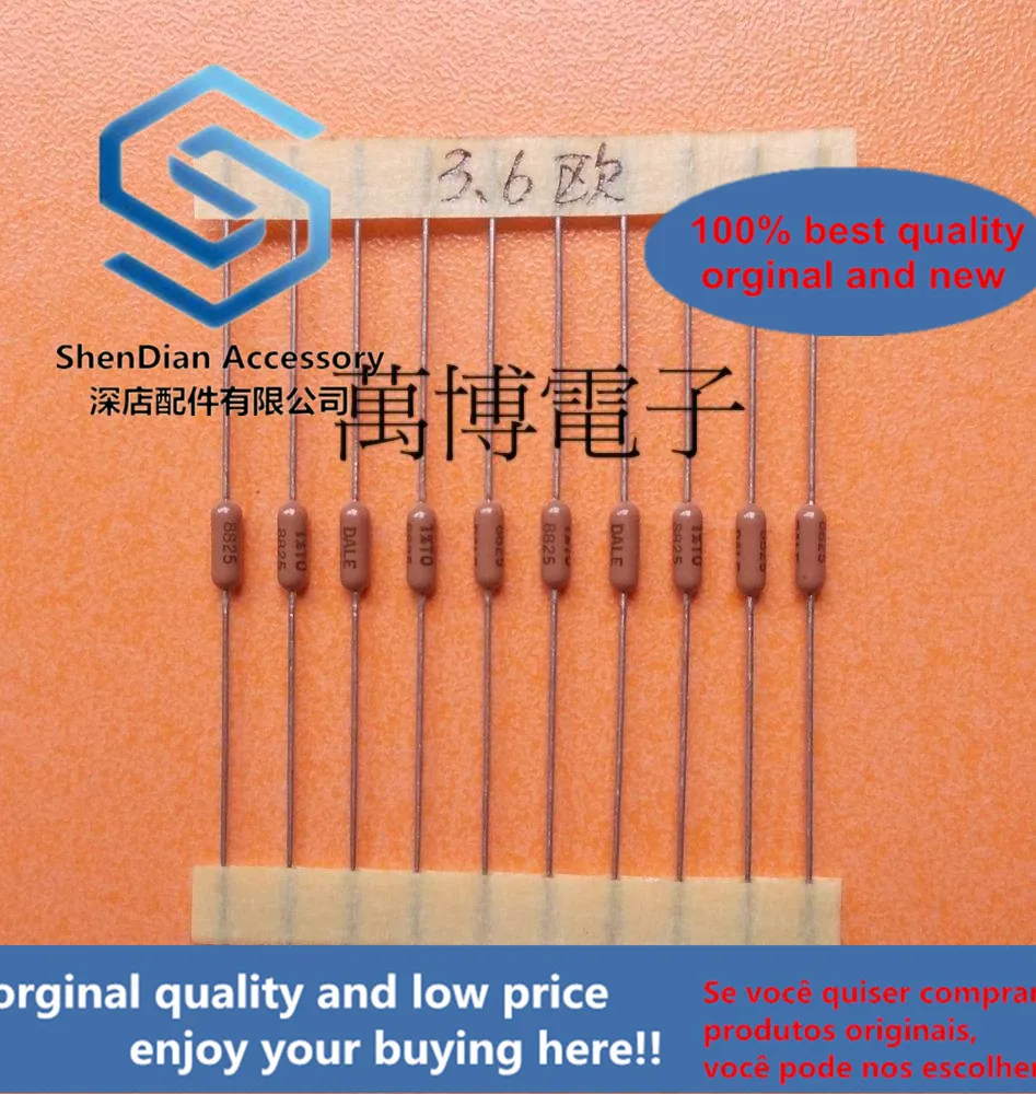 10pcs only orginal new can DALE fever resistance Dani resistance 1/4W 0.25W 3.6 ohm 3.6R
