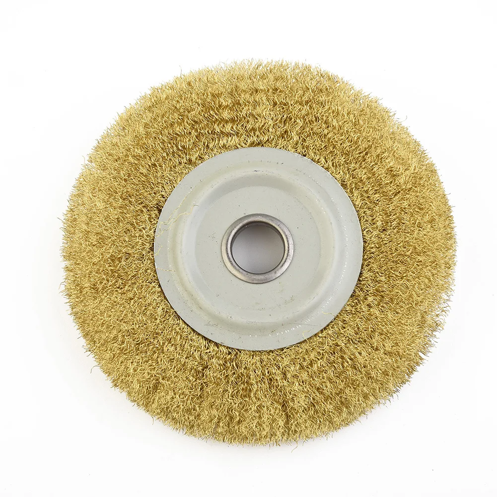 5 Inch Copper Wire Wheel Pure Brass Brush For Bench Grinder Metal Polishing For Deburring For Adhesion Replacement Accessory