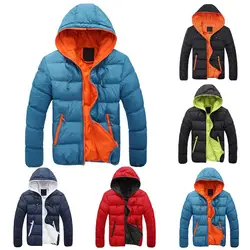 2024 Men's Casual Jacket Cotton Parka Coat Autumn Winter Thin Hooded Cotton Padded Jacket Windproof Outdoor Travel Outwear