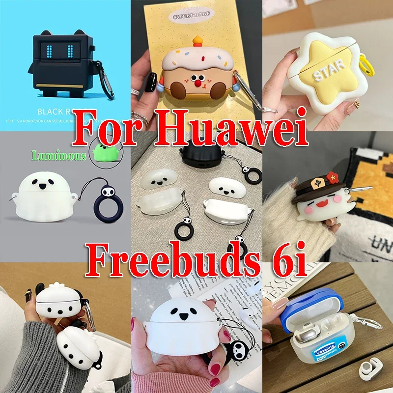 Kreatywne fajne etui na słuchawki Huawei Freebuds 6i Etui na słuchawki Huawei Buds 6i Funda Cover Cartoon Case Silicone Fashion Box