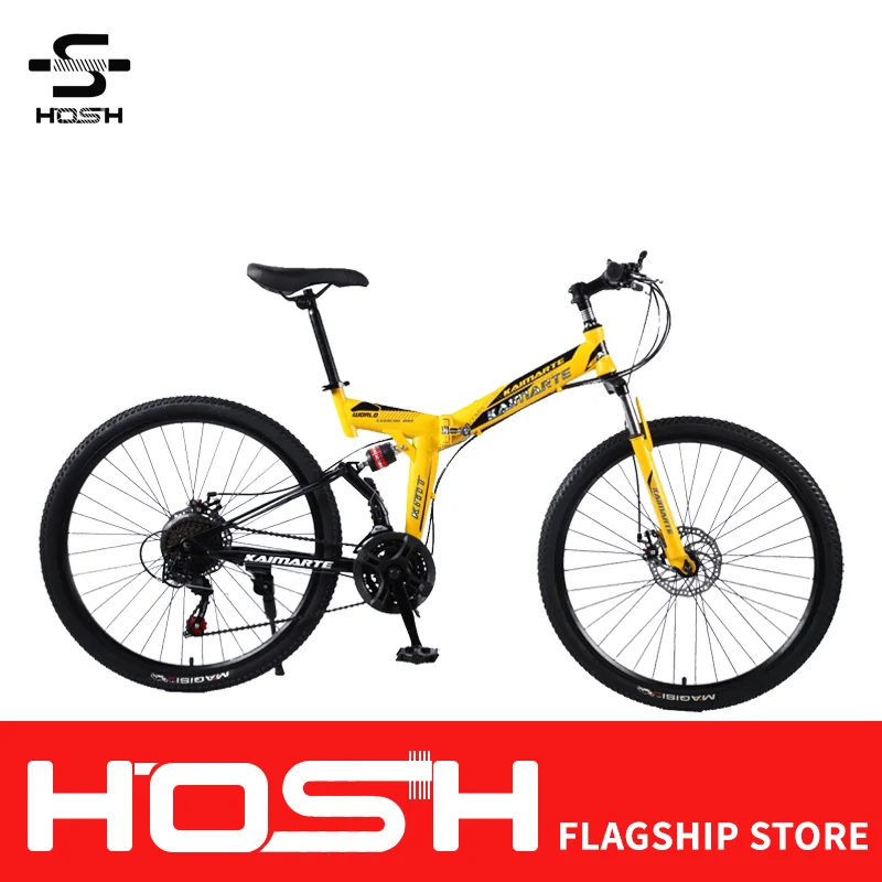 MINT Lightweight Alloy Rims Folding Mountain Bike with Disc Brake Steel Frame for Racing and Off-Road Adventures Easy Storage