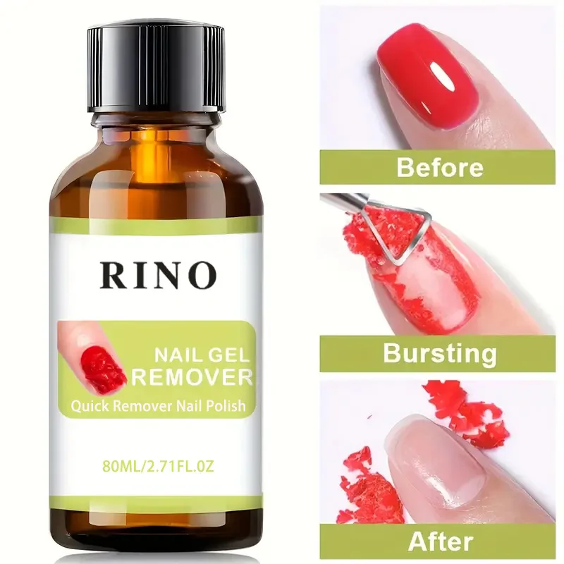 Removedor de Esmalte de Uñas de 50/80 ml, Removedor de Gel Mágico, Removedor de Látex, Removedor Rápido y Suave, Profesional, No Irritante