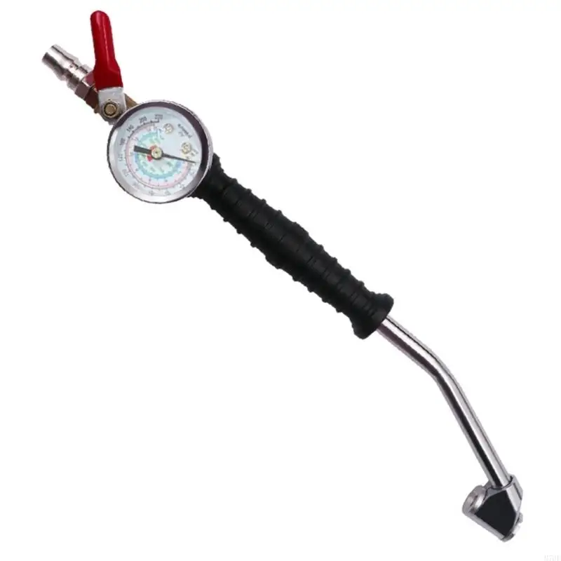 M76E Reifenfüllpumpe, Düse, Reifenspannkopf, Gewindedesign mit Manometer – Detail 9